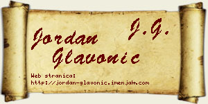 Jordan Glavonić vizit kartica